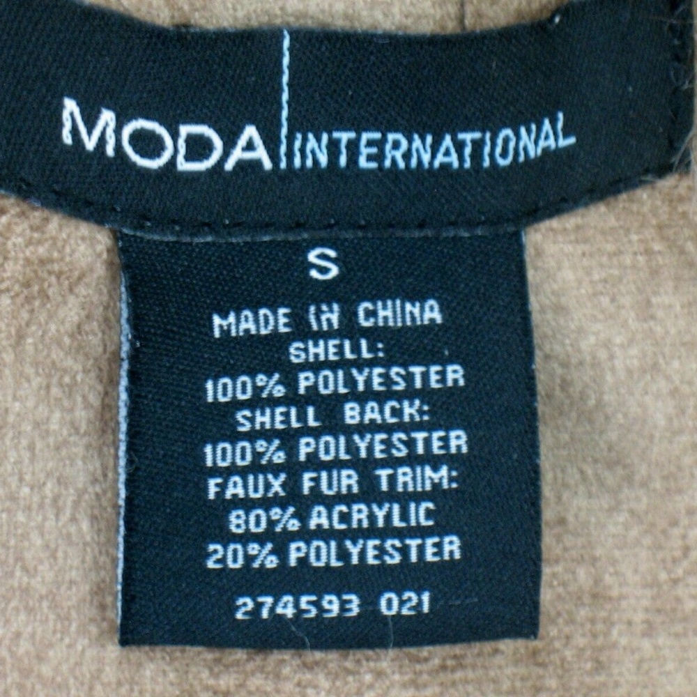 Moda International - Faux Suede Brown Jacket Sz S - Picture 8 of 8